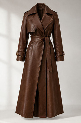 Trench lungo donna marrone
