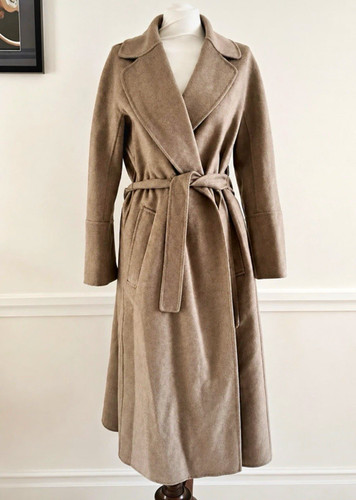 Cappotto lungo lana beige max - lana,