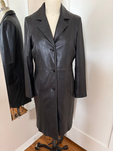 Cappotto lungo pelle - , nero